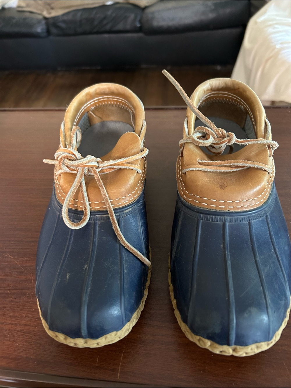 L.L. Bean size 7 women’s blue low bean boots waterproof, easy to slip on